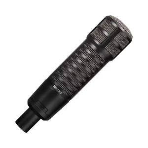 Microfone Electro-Voice RE320 Dinâmico preto para locução profissional.