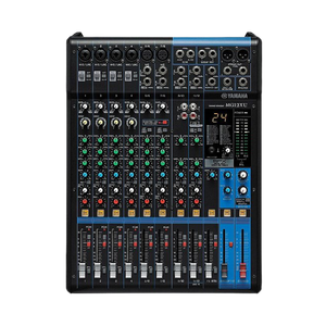 Mixer de Áudio Yamaha MG12XU com 12 canais e efeitos digitais para rádio.