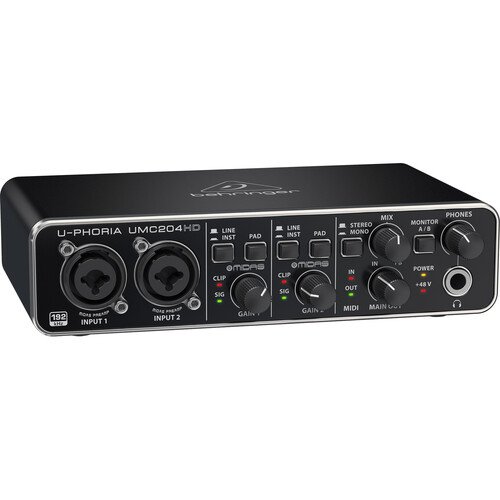 Interface de áudio USB de mesa Behringer UMC204HD 2x4