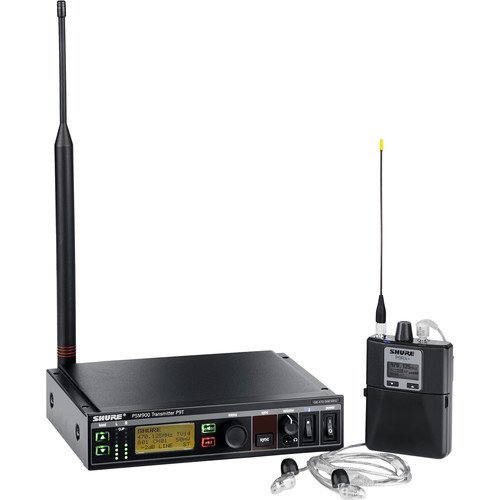 Sistema de monitoramento pessoal sem fio Shure PSM 900 com fones de ouvido SE425-CL