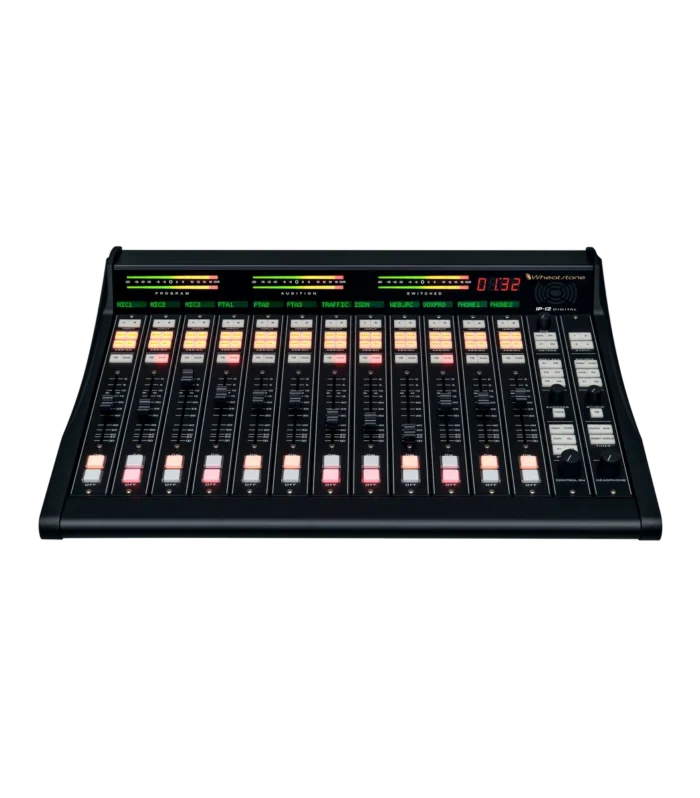 Superfície de controle modular WHEATSTONE IP12 com 12 faders e BLADE IP88CB